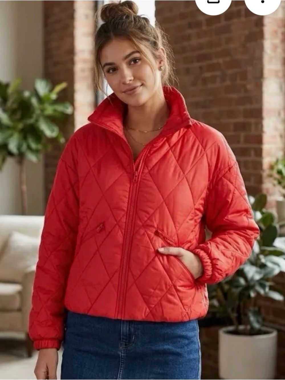 all in motion XL Red Quilted Puffer Jacket